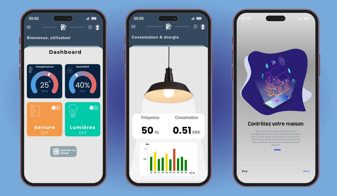 Capture d'écran de l'application mobile SandooHome montrant l'interface utilisateur